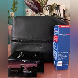 New Black Dior Black Men's Bag W/ Clarins Mens Energizing Gel Bundle